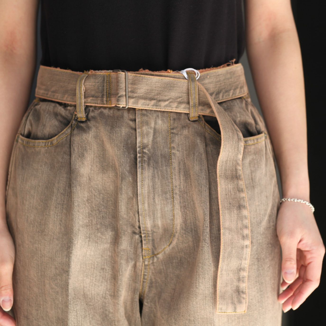 YOKE - 【残り一点】Belted Wide-legged Denim Trousers | ACRMTSM ONLINE STORE