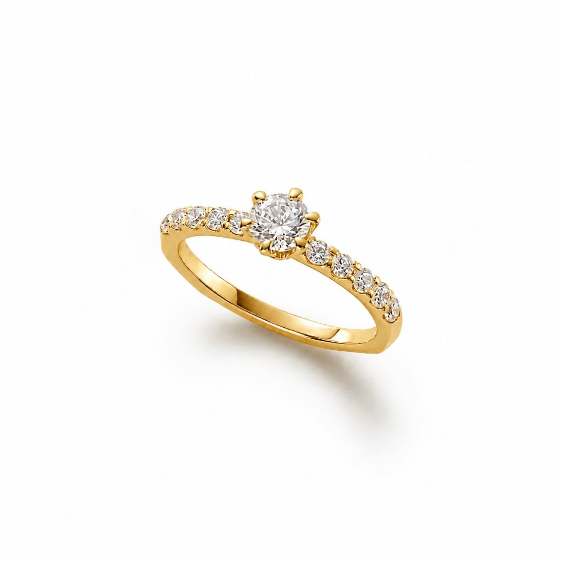【お取り寄せ注文可能】Quon Round Ring W / Half Dia(K18 YELLOW GOLD)