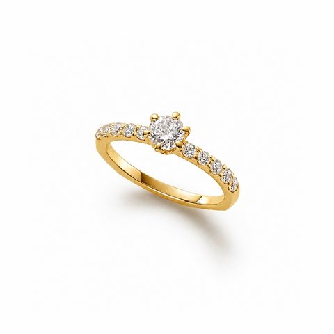 【お取り寄せ注文可能】Quon Round Ring W / Half Dia(K18 YELLOW GOLD)
