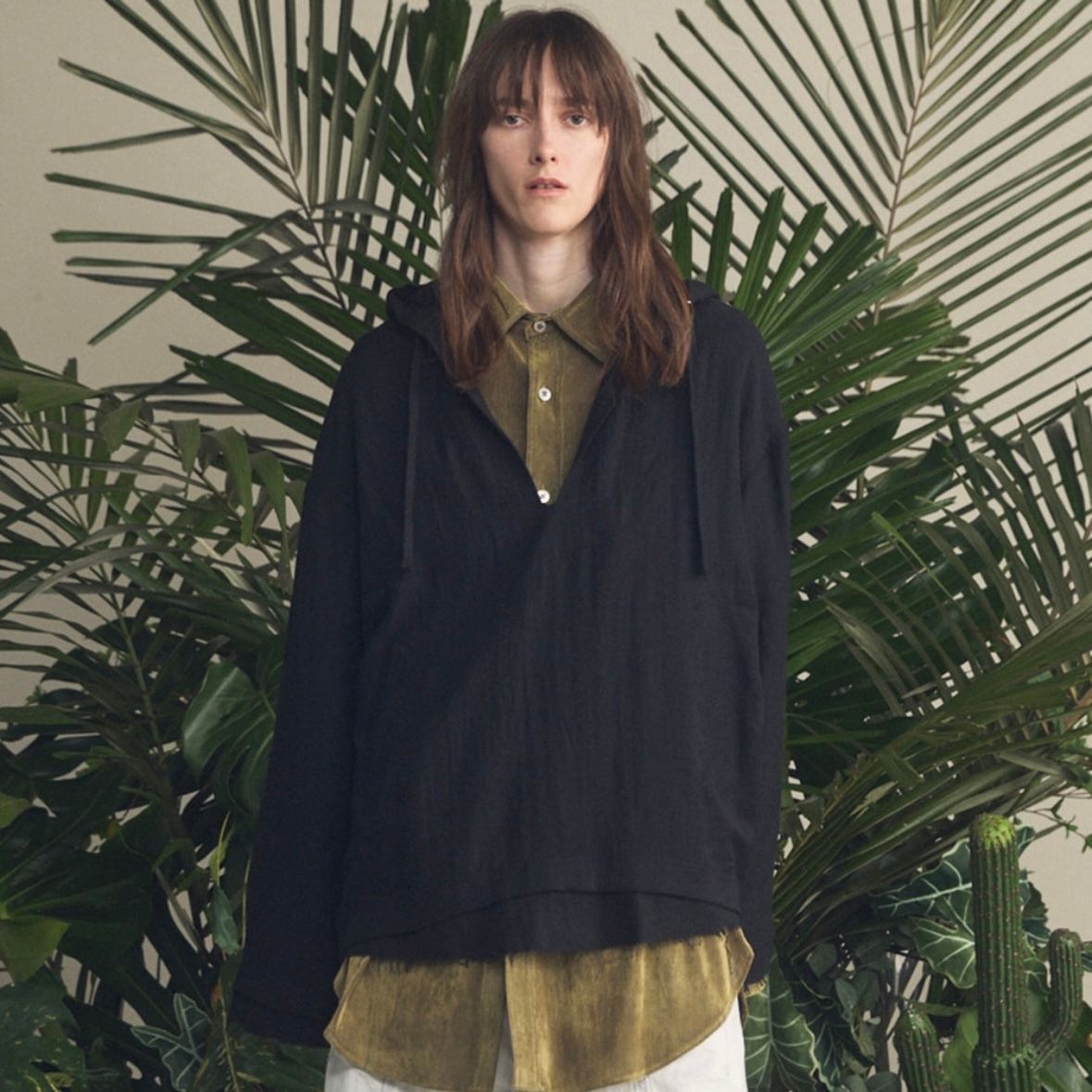 【残り一点】Deep Front Neck Prime-Over Mexican Shirt Hoodie