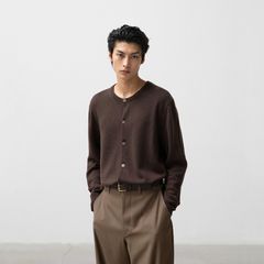 【残り一点】Solid Round Neck Cardigan