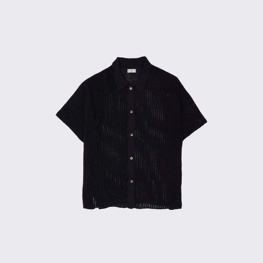 【残り一点】Rib Knit Sheer Shirt