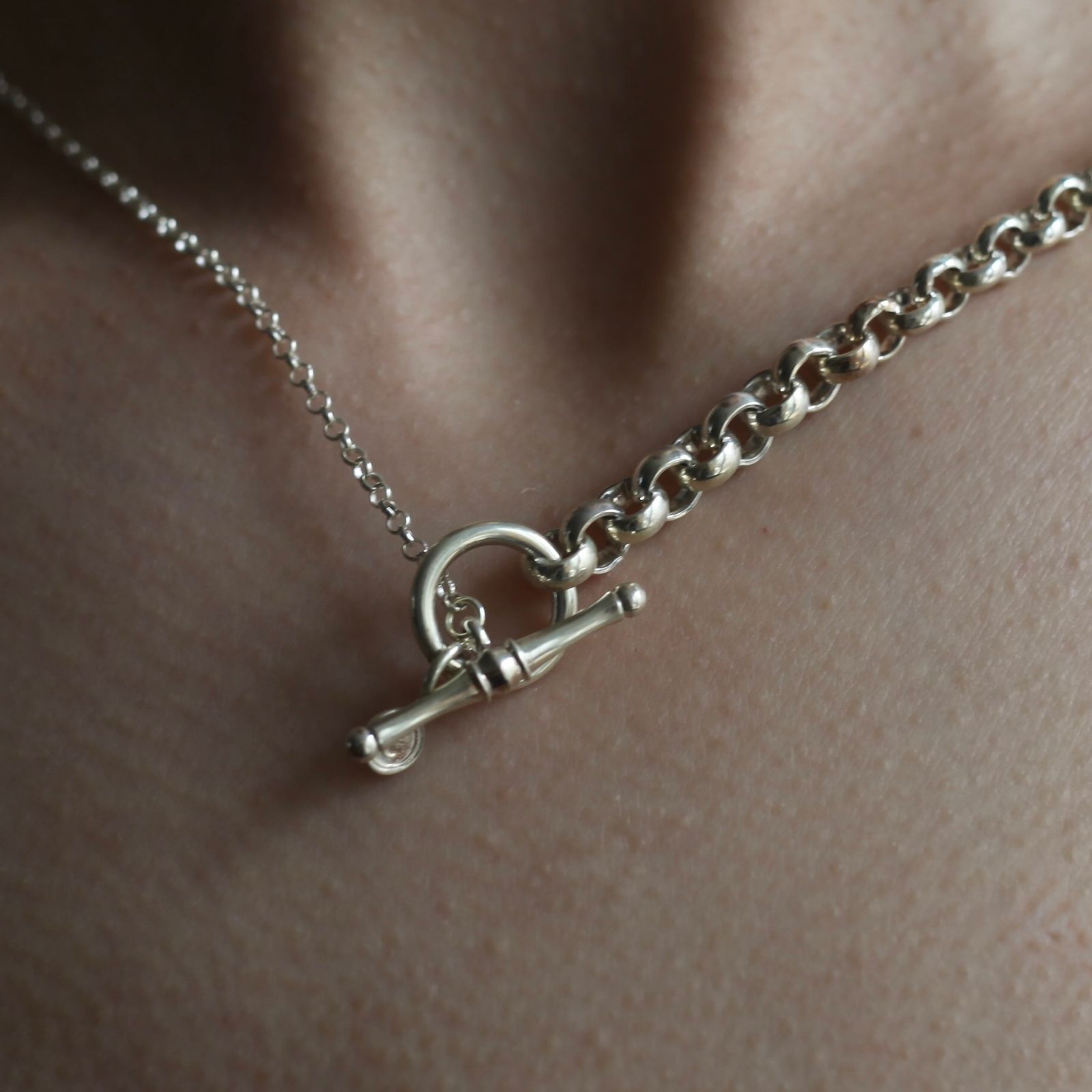 【残り一点】Gradient Rolo Chain Necklace T-BAR
