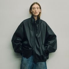 【再販売通知受付可能】Sheep Leather Stand Collar Jacket