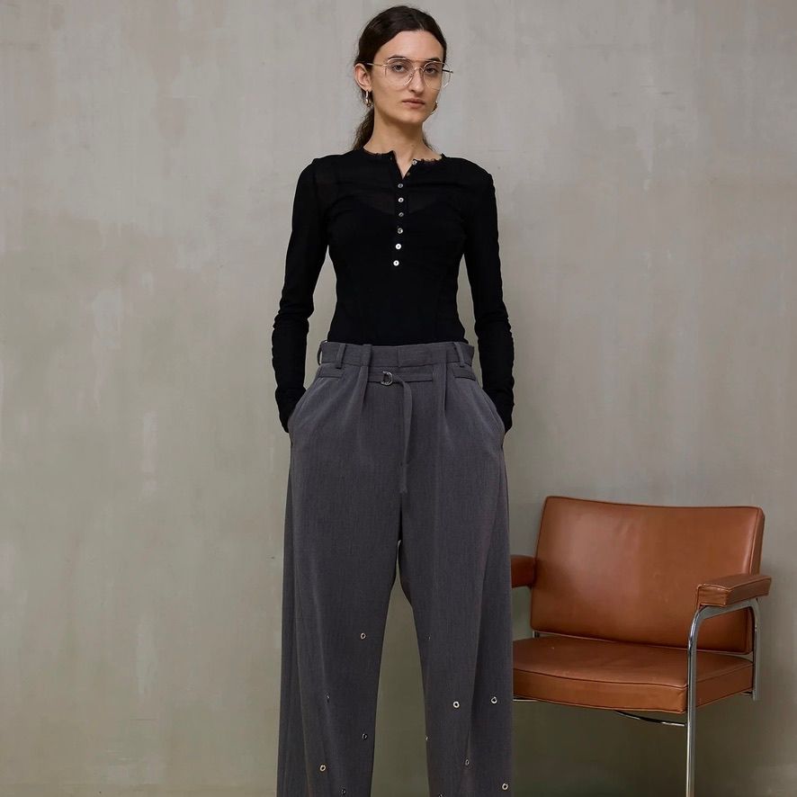 【残り一点】ヘンリーネックシアートップ