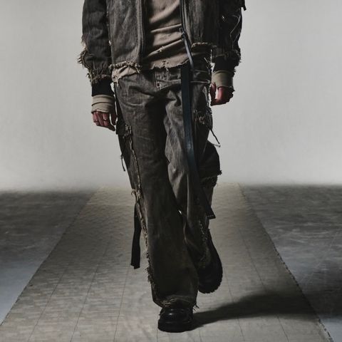 【残り一点】Cut Off Slash Seam Twist Cargo Jeans