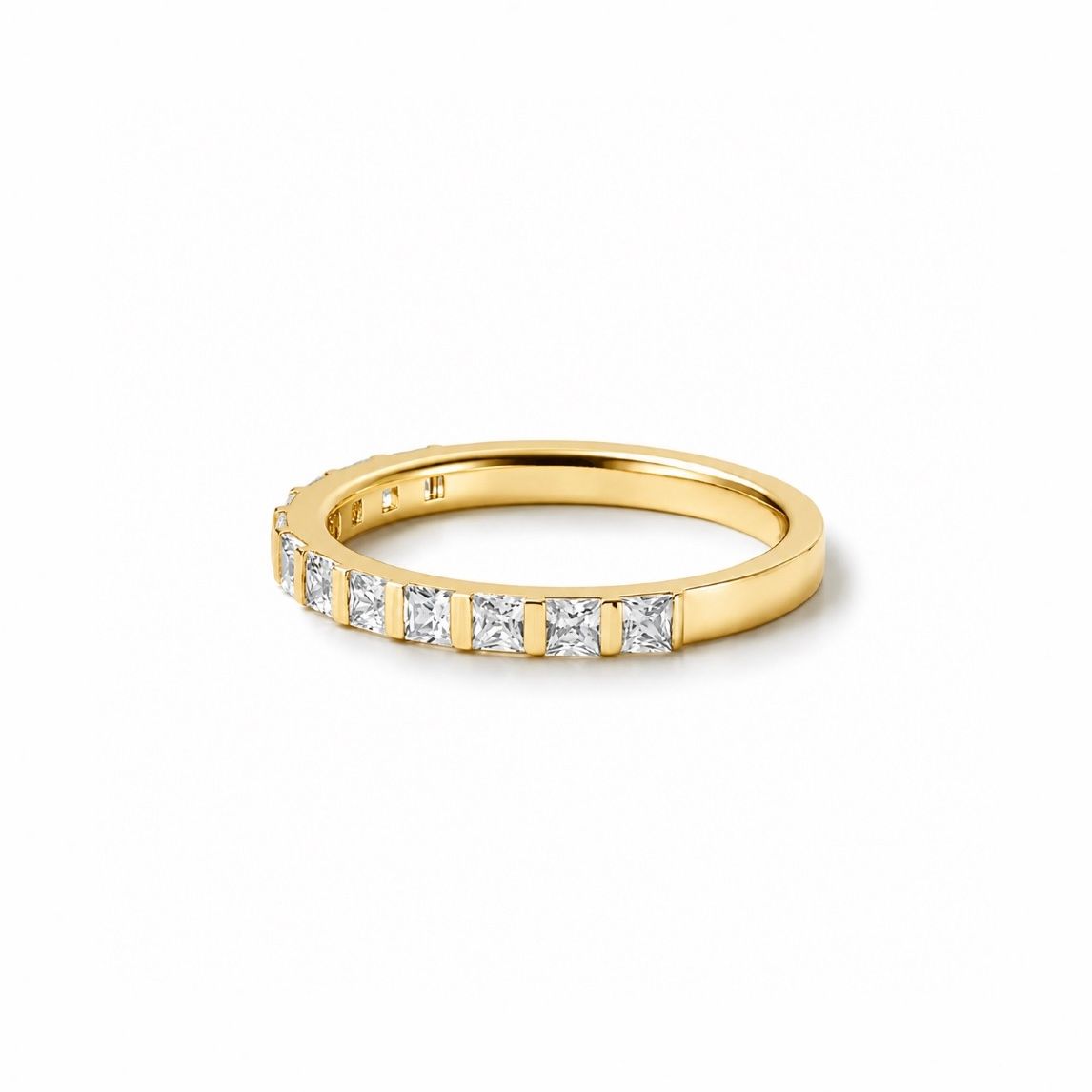【お取り寄せ注文可能】Square Half Dia Ring(K18 YELLOW GOLD)