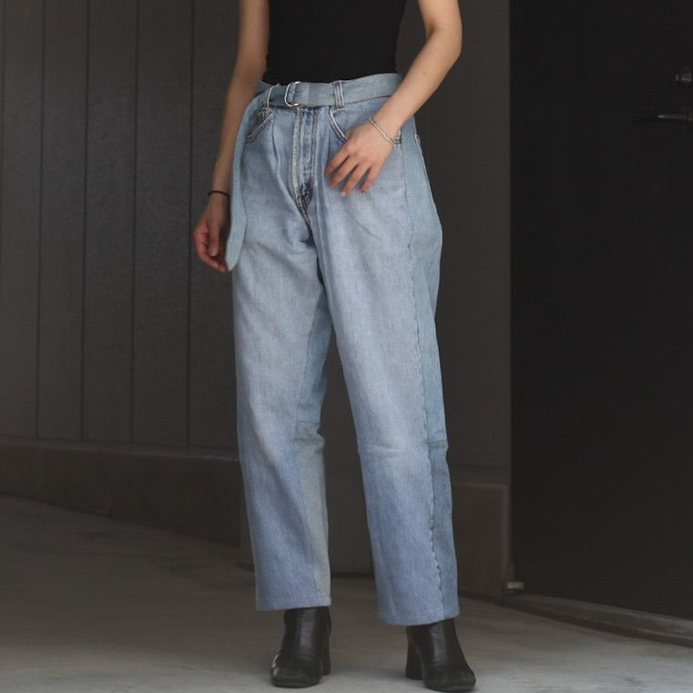 SEEALL - 【残り一点】Reconstructed Belted Baggy Denim_1(S