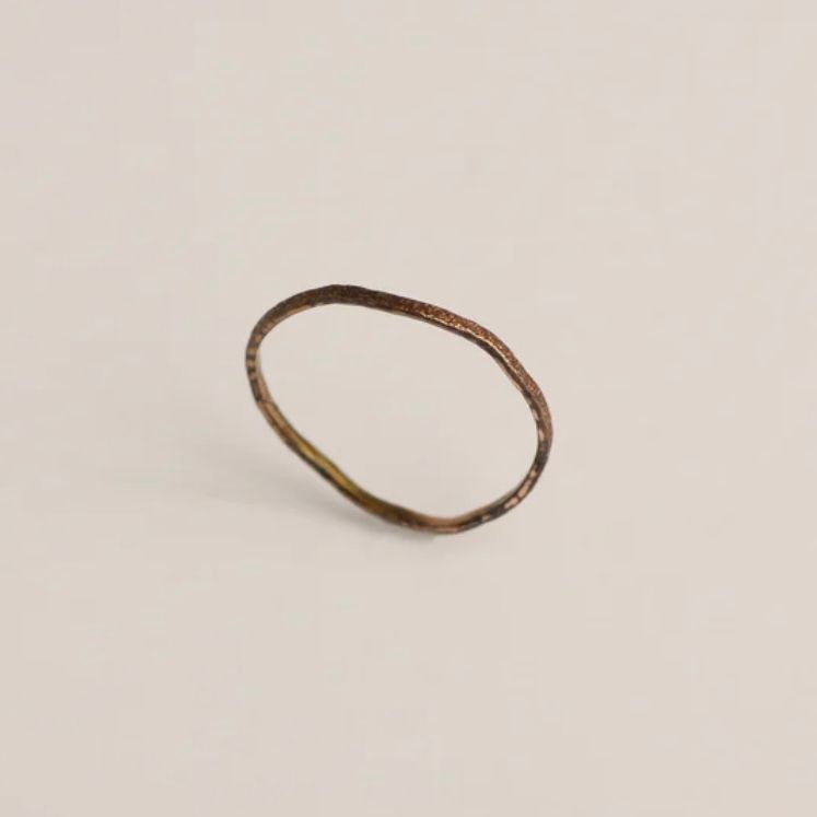 【お取り寄せ注文可能】K10 Copper Gold 1mm Warp Narrow Ring