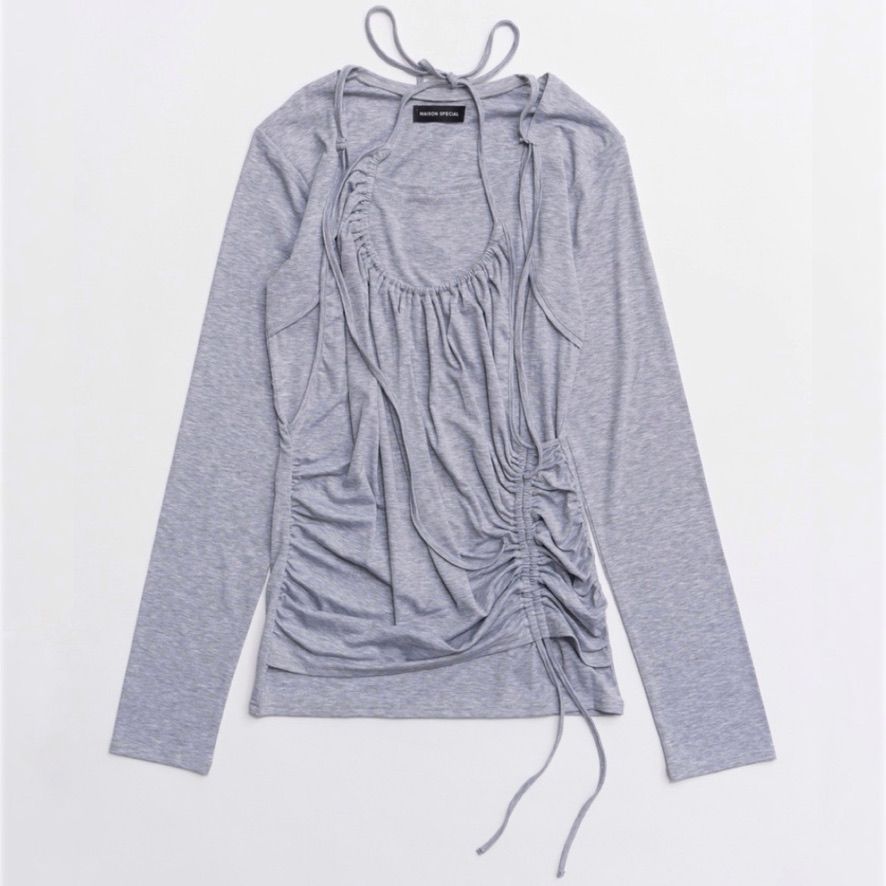 【残り一点】ホルターネックレイヤードトップス