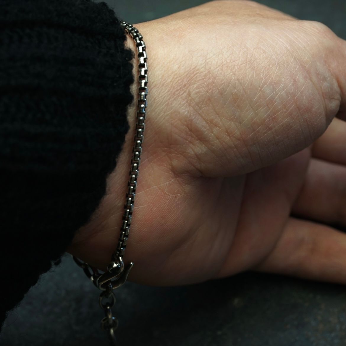 【お取り寄せ注文可能】Narrow Square Block Chain Bracelet