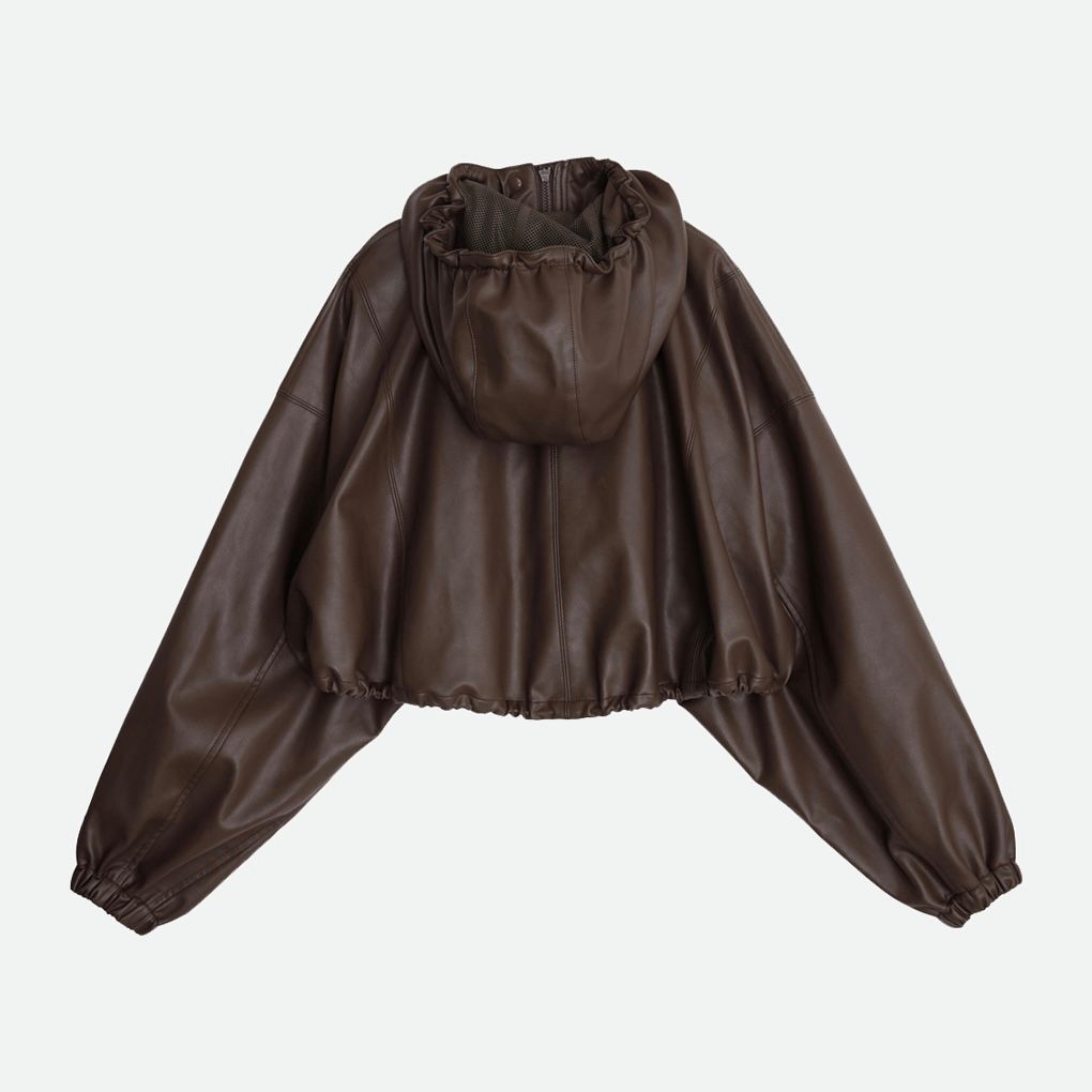 【残り一点】Fake Leather Short Anorak