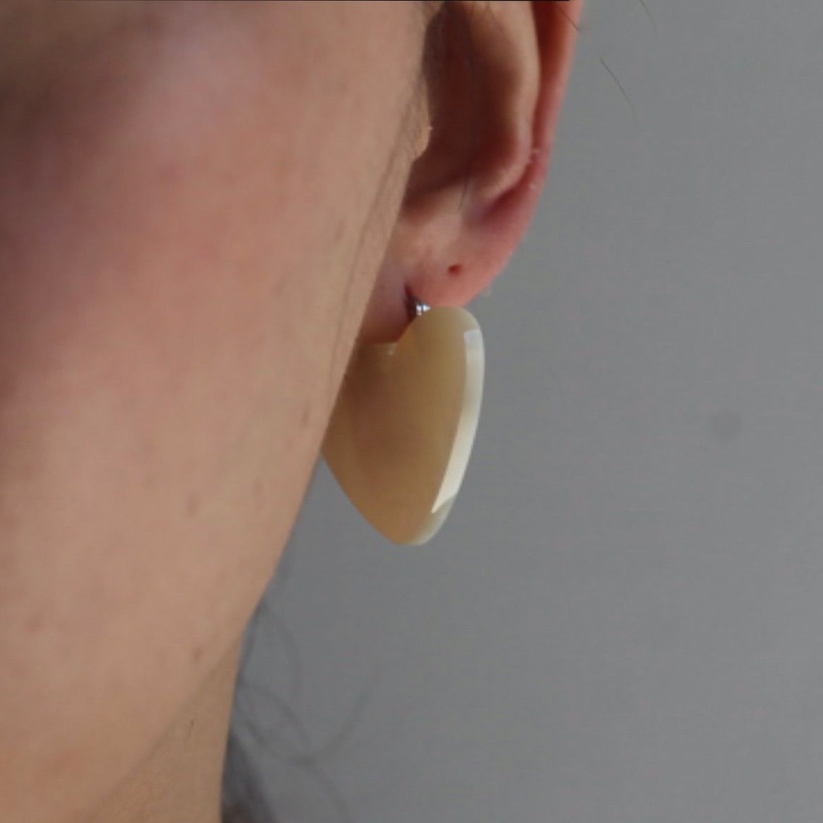 【残り一点】How Raw Heart Plate Earrings(両耳用）