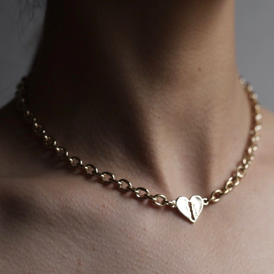 【最終価格】新品未使用オカベマサノリネックレス② BASICKS - 【残りわずか】Heart Razor Necklace_Small Link