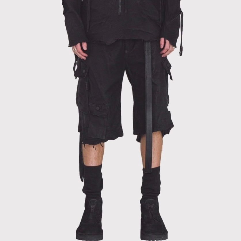 【残り一点】Rustic Edged HBT Short(VEGETABLE TANNING PIG LEATHER)