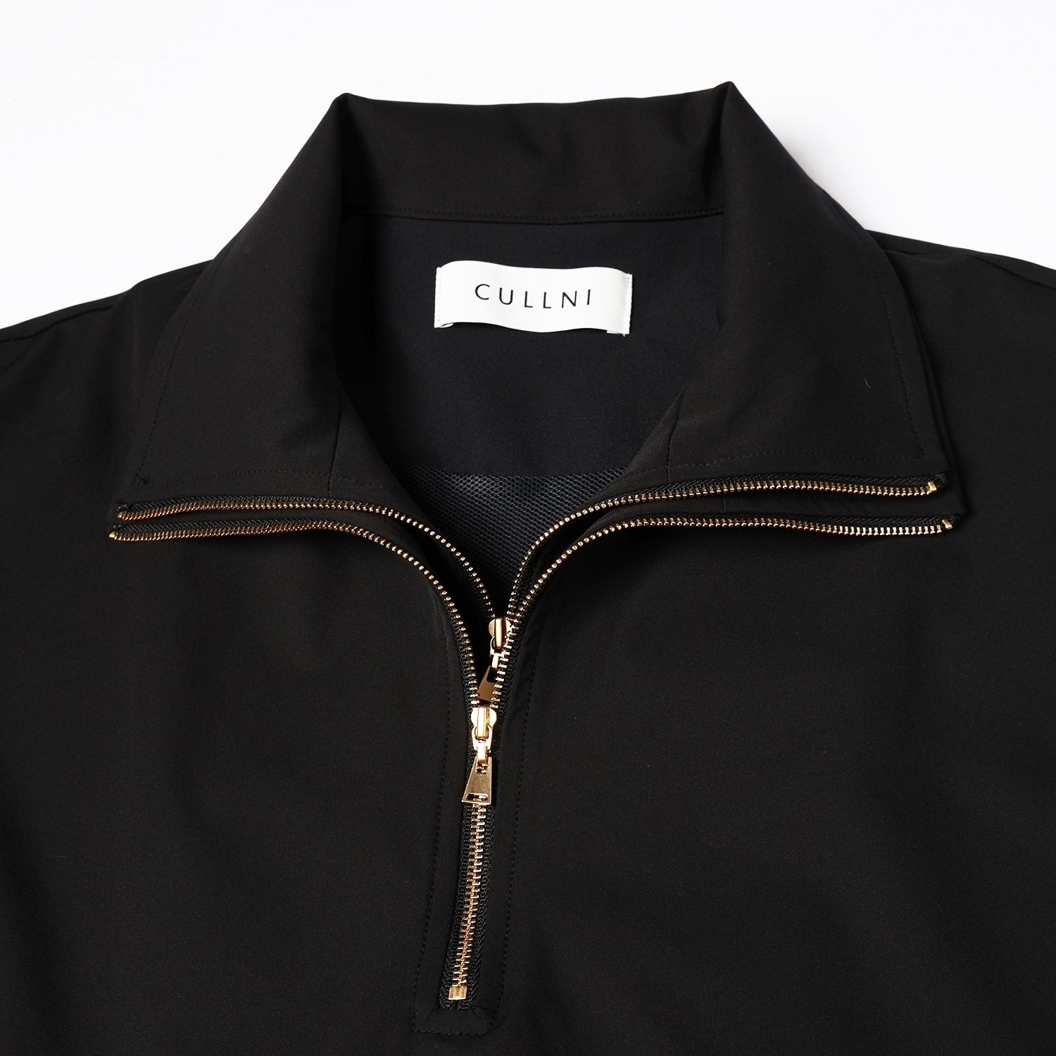 【残り一点】Stretch Double Cloth Layered Stand Collar Pullover