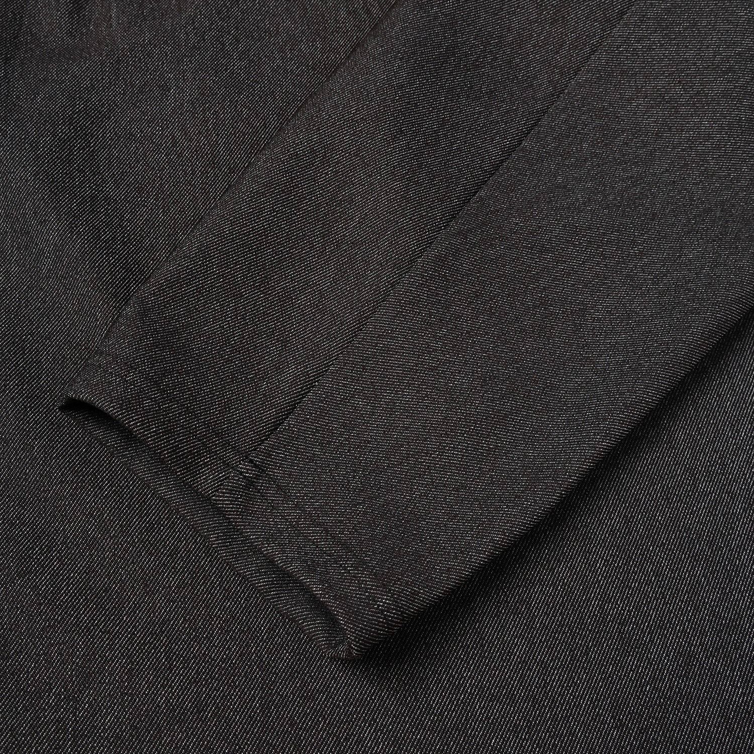 【残り一点】Faux Denim Layered Stand Collar Pullover