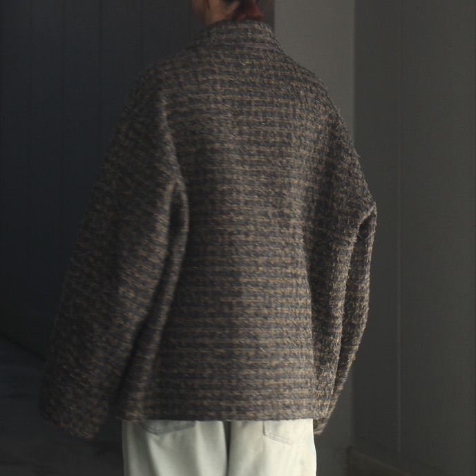 【残り一点】Needlepunched Cotton Plaid Drizzler Jacket