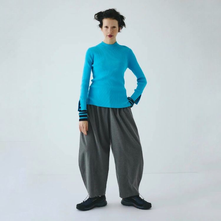 【残り一点】Border Double Cuff Knit Top