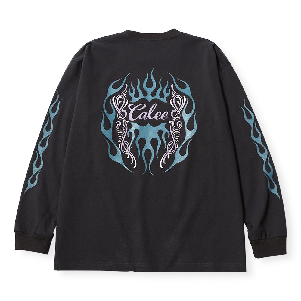【残り一点】Vintage Type Flame Logo Pinstriping L/S Tee
