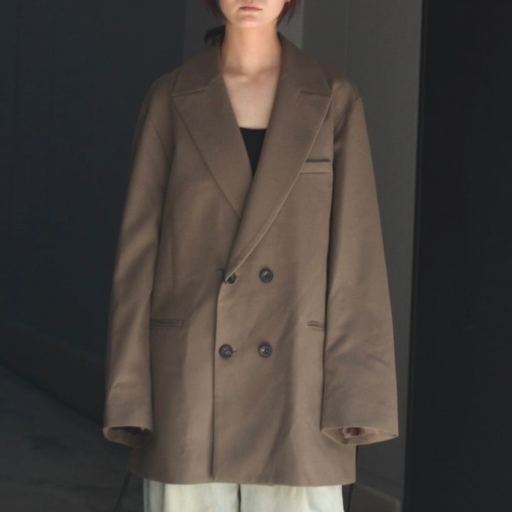 【残り一点】Oversized Peak Lapel Jacket(2/72梳毛フラノ)