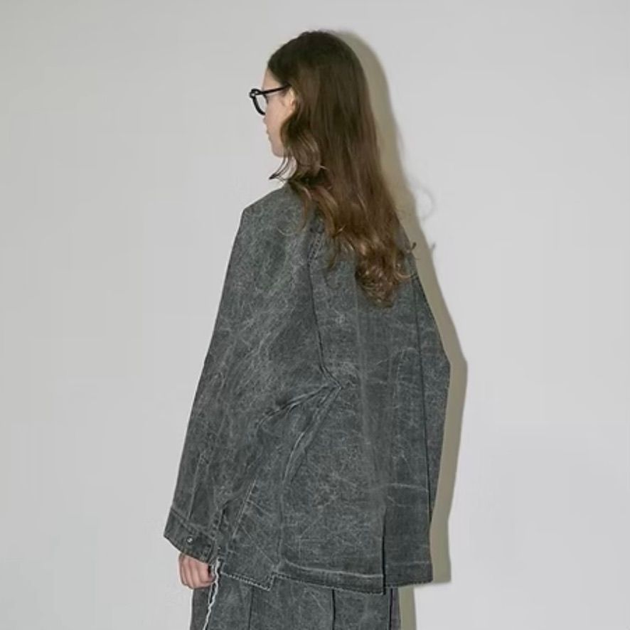 【残り一点】ピグメントプリントデニムシャツジャケット