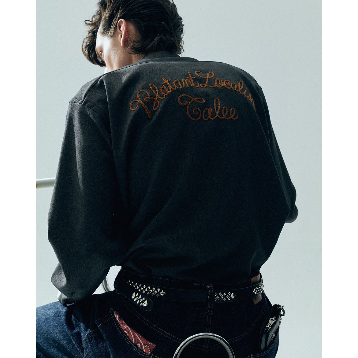 【残り一点】Studs Leather Narrow Long Belt