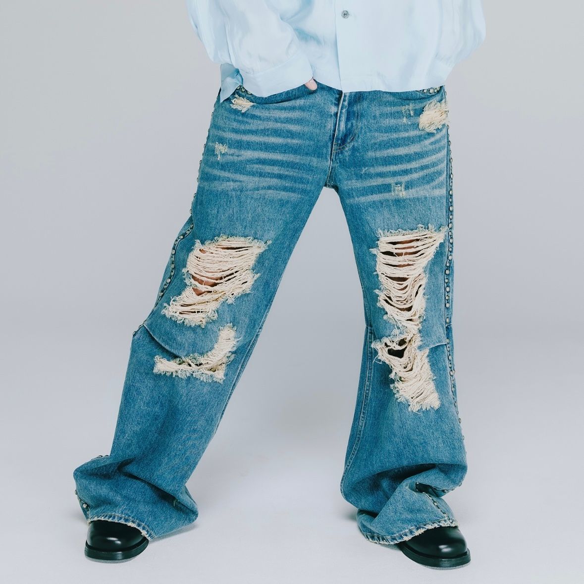 BREATH - 【残り一点】Suicide Studs Wide Denim Pants BREATH - 【残り一点】Suicide Studs Wide Denim Pants