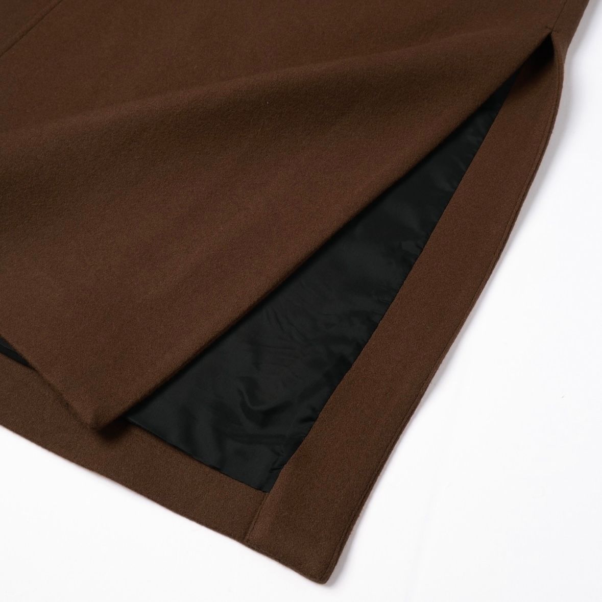 【残り一点】Lamb Wool Melton Layered Long Coat