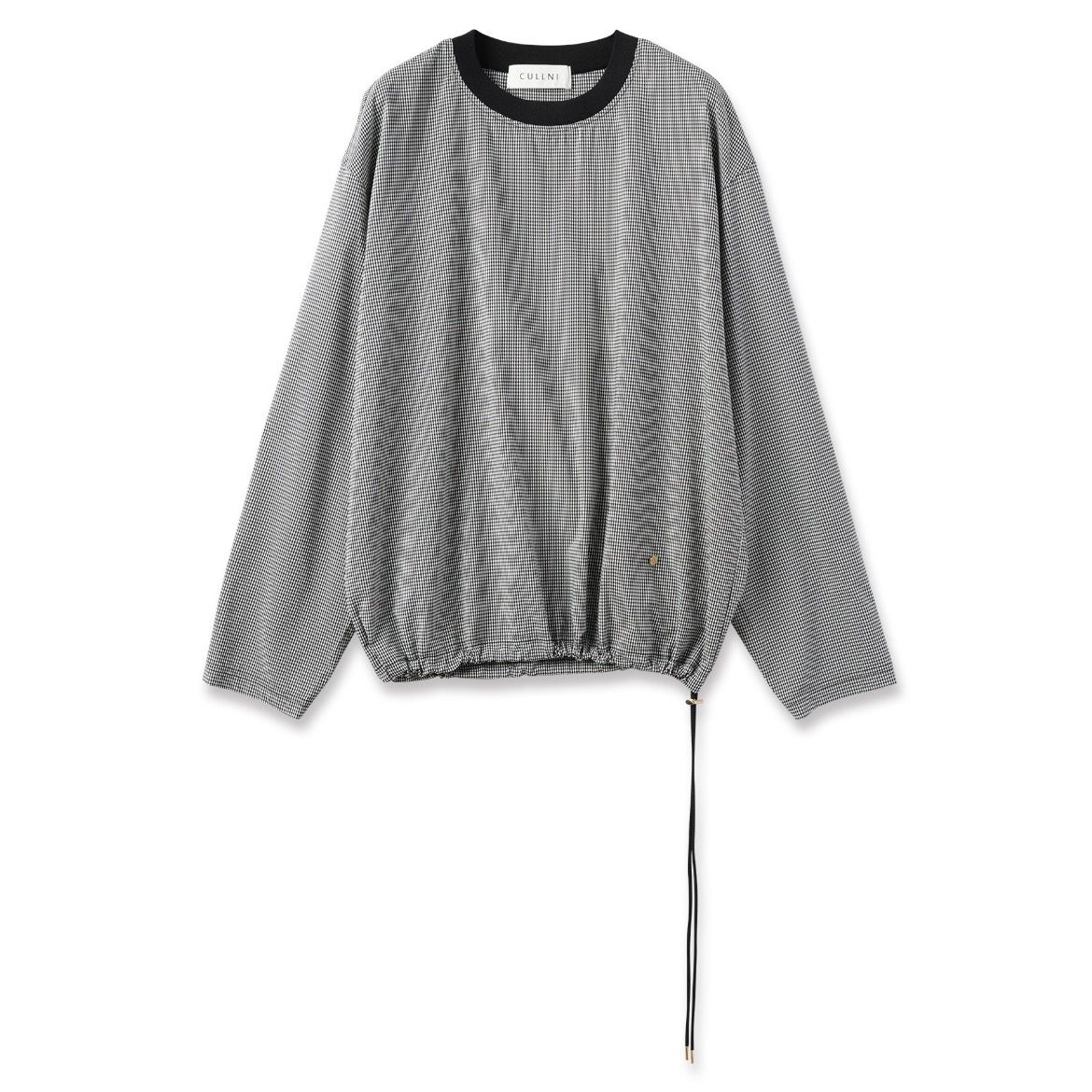 【残り一点】Sheer Check Cloth Drawstring Long Sleeve Pullover