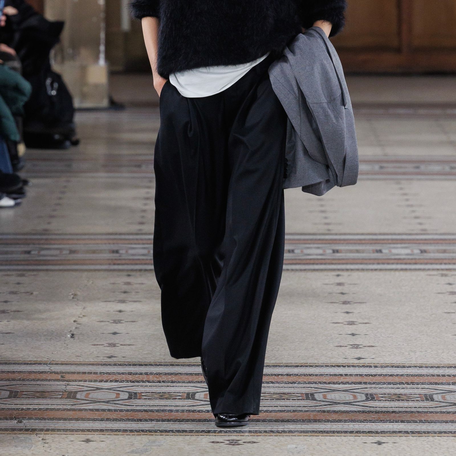 【残り一点】Compressed Flannel Long Wide Trousers