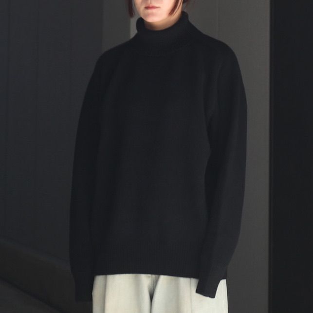 【残りわずか】Extra Fine Wool Warm Knit Turtle Neck LS