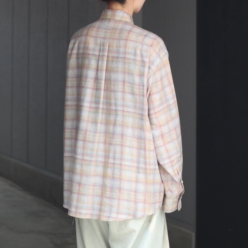 【残り一点】Printed Plaid Cotton Twill Shirt