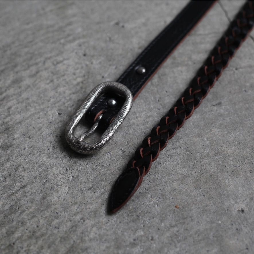 【残り一点】Dotted Oval Buckle  Lace Up Belt(SILVER)