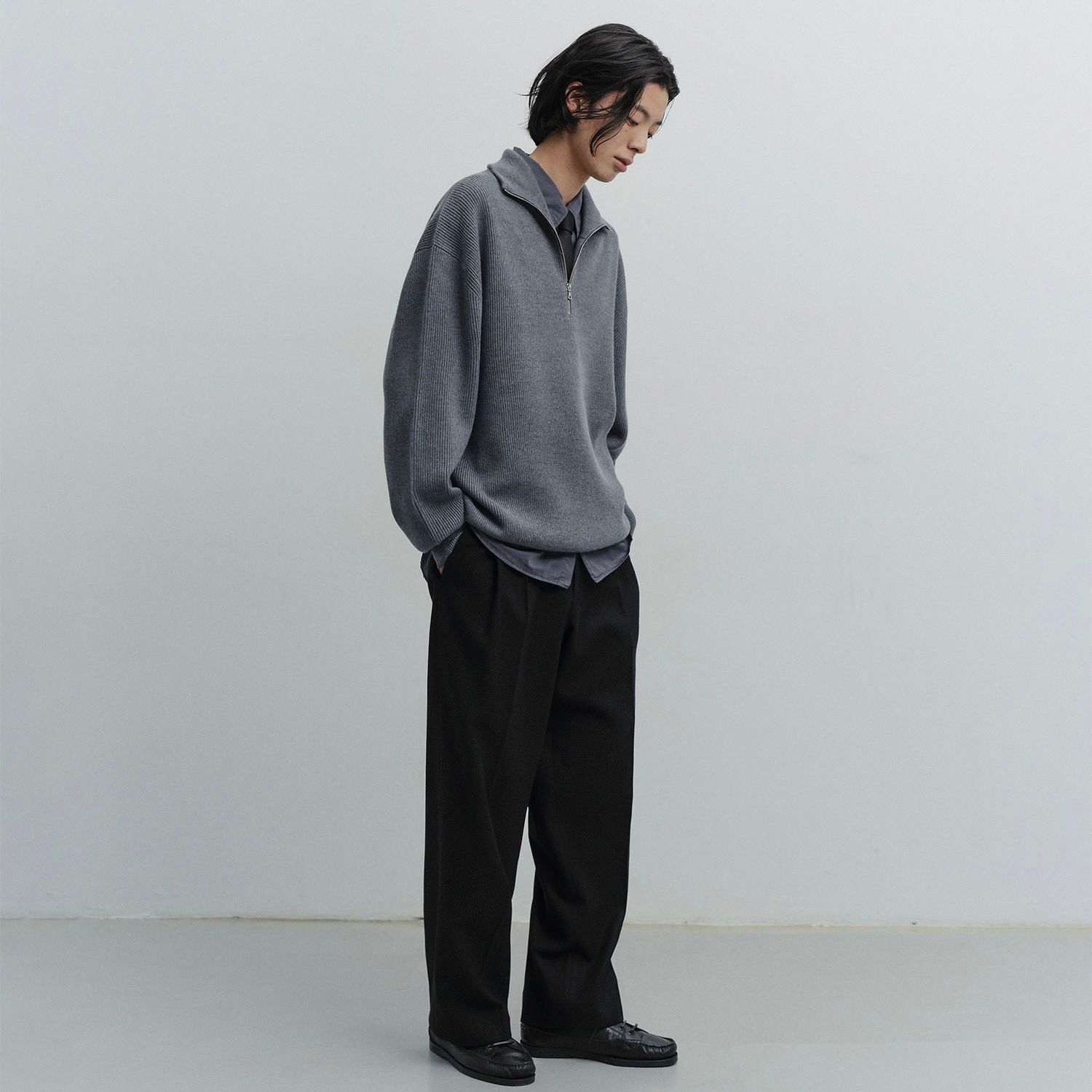 【残り一点】Volume Half Zip Up Knit