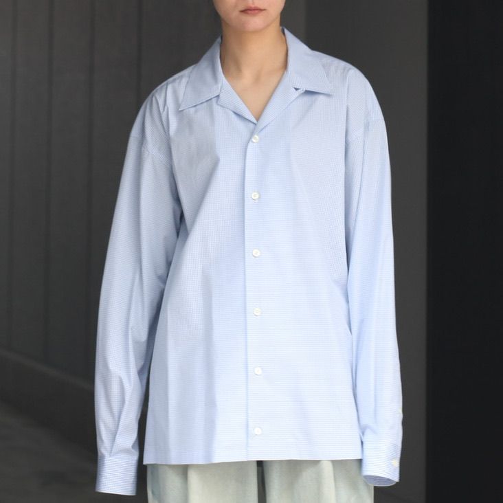 ttt_msw 23ss Open Collar Shirt (Blue) | www.innoveering.net