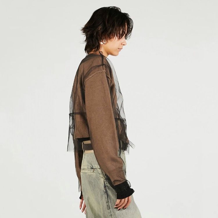 【残り一点】Reversible Tulle Knit Cardigan
