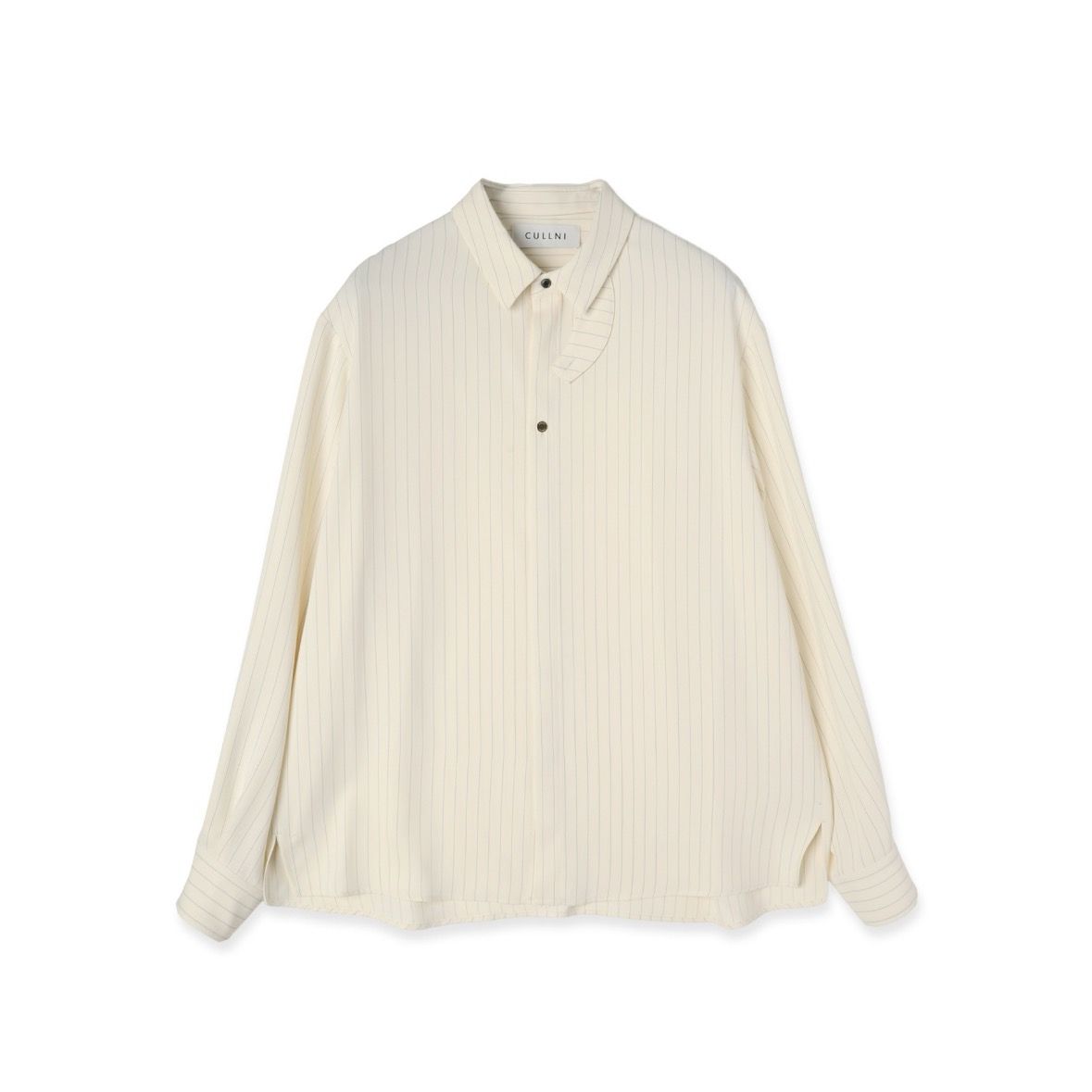 【残り一点】Stripe Double Cloth Chin Tab Long Sleeve Shirt