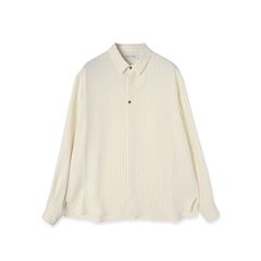 【残り一点】Stripe Double Cloth Chin Tab Long Sleeve Shirt