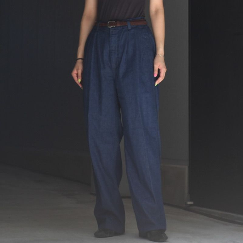 【残り一点】Two Tuck Denim Wide Trousers