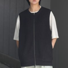 【残りわずか】Moss Stitch Zip Vest