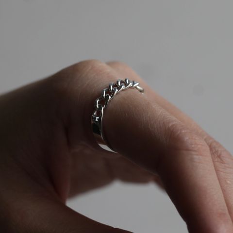 【残り一点】Curb Chain Narrow ID Ring(4.1mm)