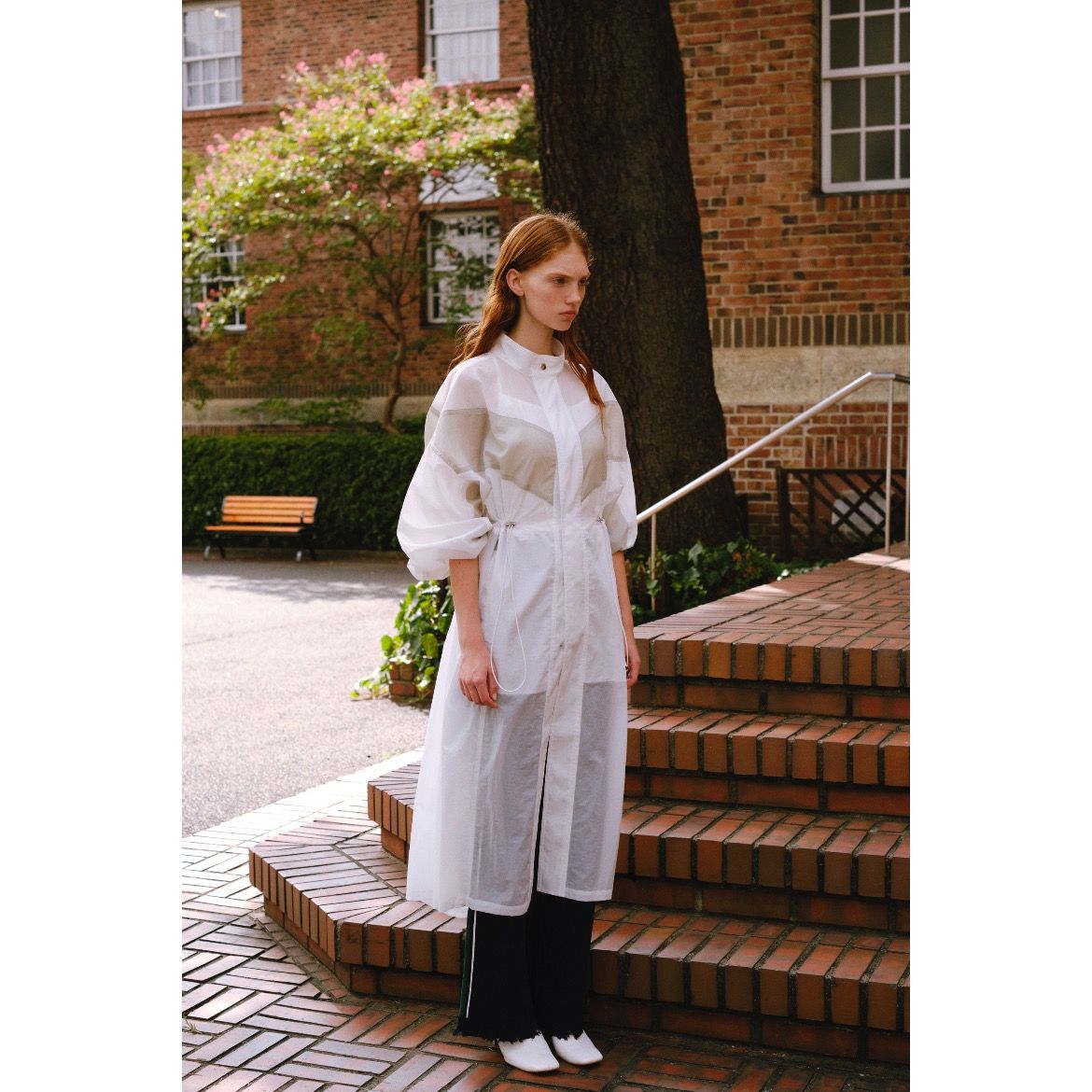 【残り一点】Sheer Drawstring Over Coat