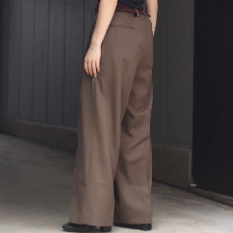 【残りわずか】Long Wide Trousers(2/90 WOOL GABARDINE)