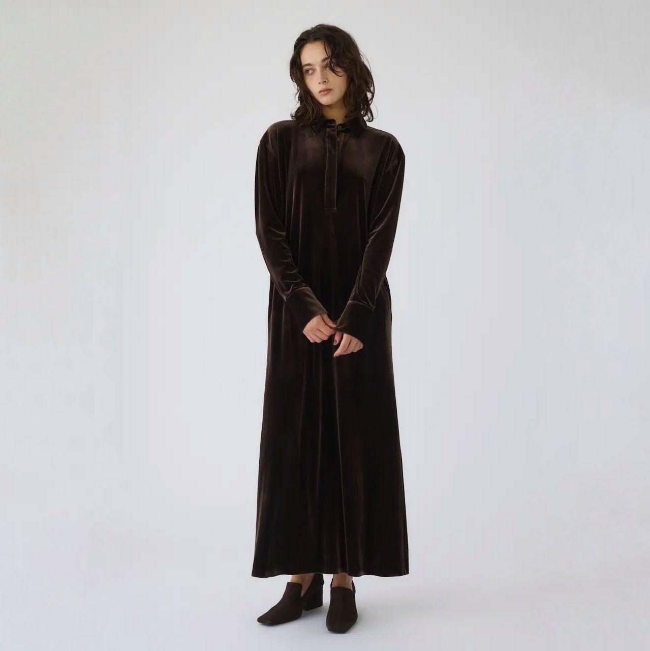 【残り一点】Velour Shirt Dress