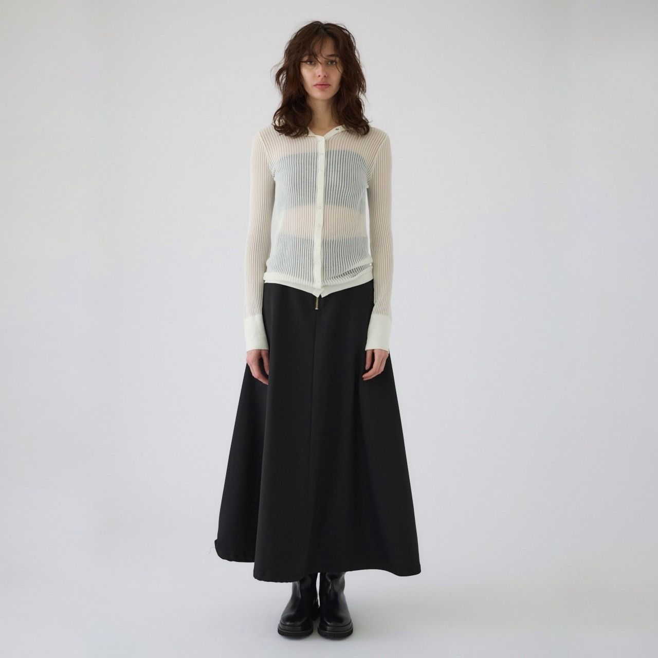【残り一点】Sheer Ribbed Hoodie