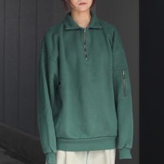 【残り一点】Pigment Dyed Zip Sweatshirt