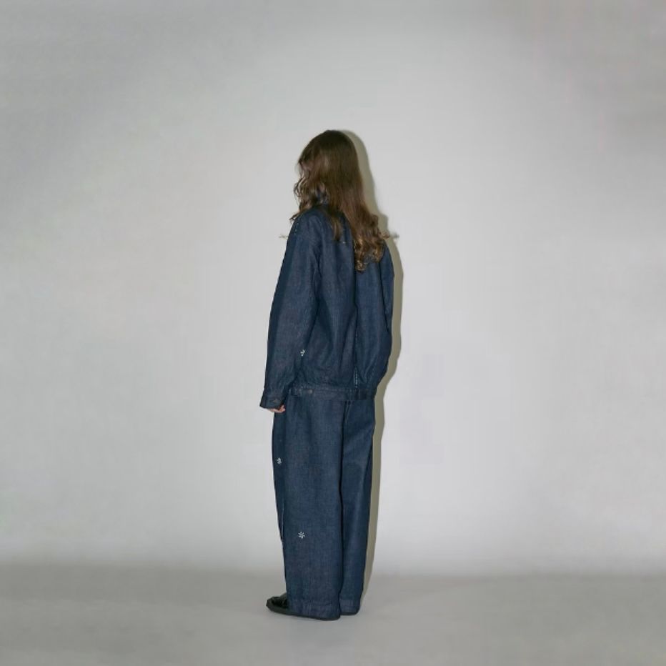 【残り一点】12.5OZワイドデニムパンツ(PRINTED_ONE WASH)