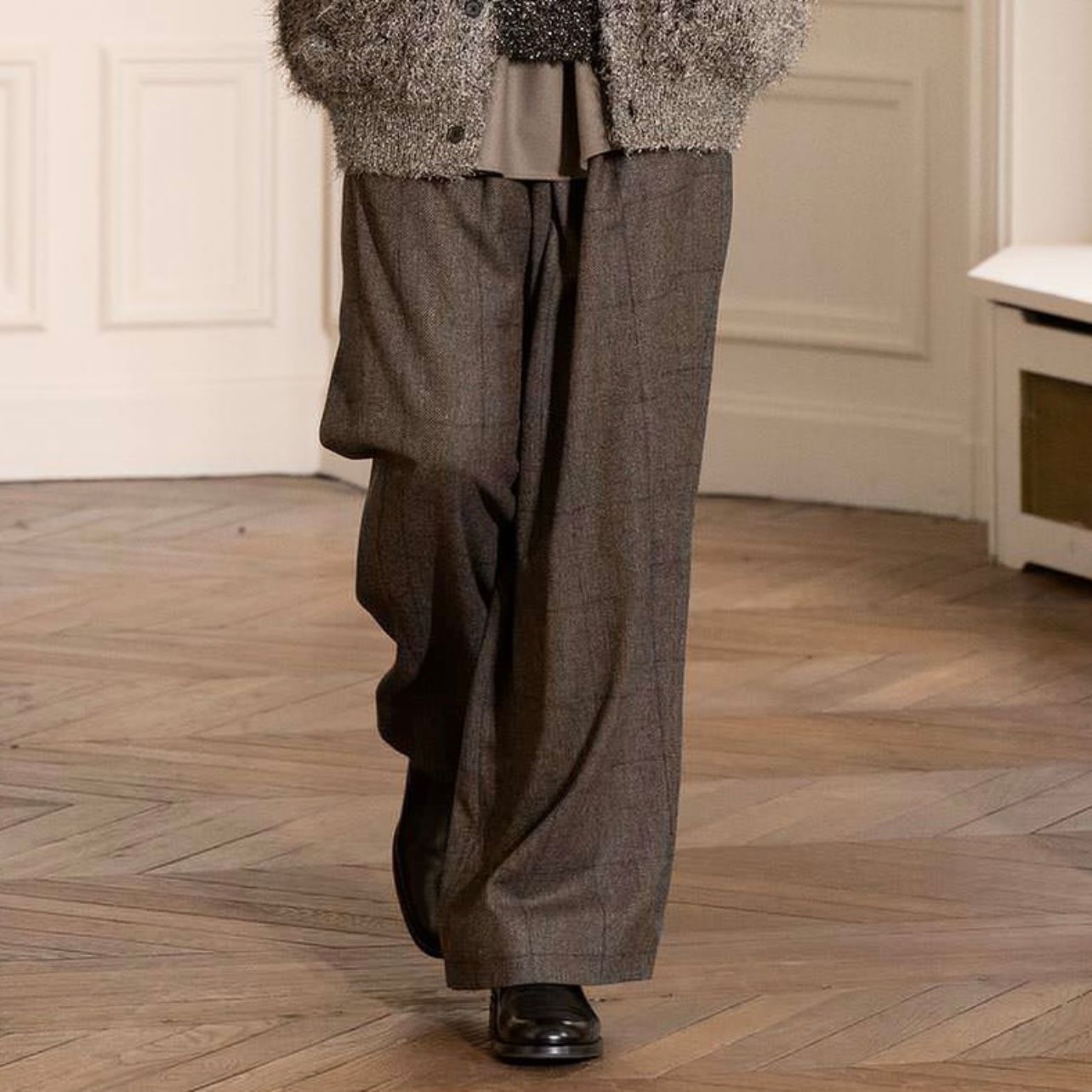 【残り一点】Long Wide Trousers(GLEN CHECK)