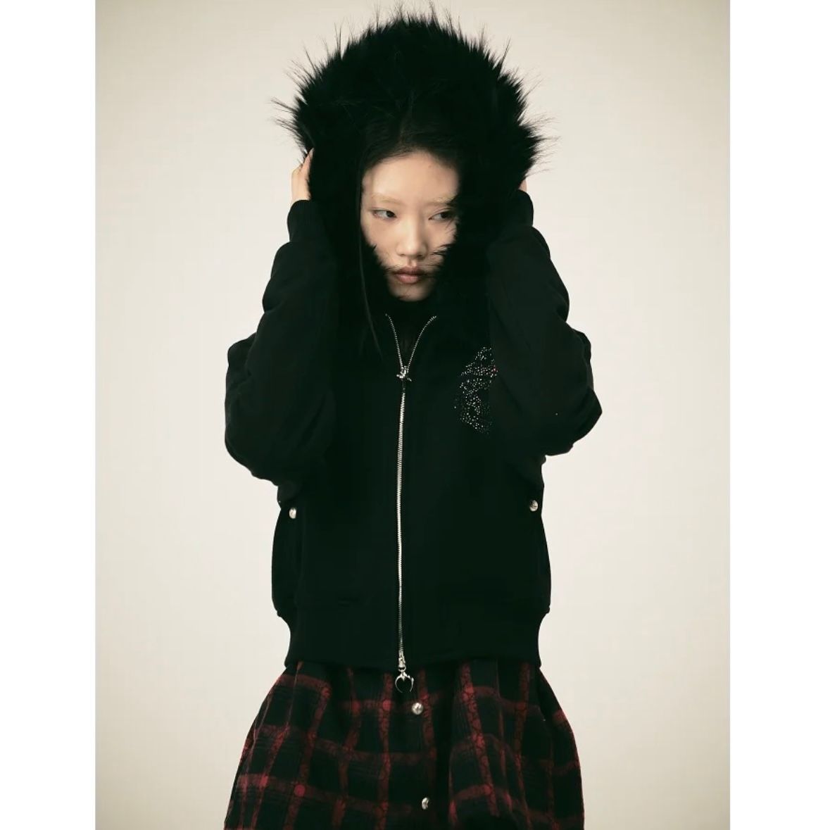 【残り一点】TC Angels Crystal Embellished Hooded Zip Up